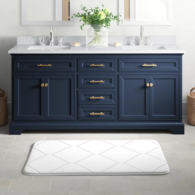 Annaline 72'' Free-standing Double Bathroom Vanity with Engineered Stone Vanity Top | Wayfair North America