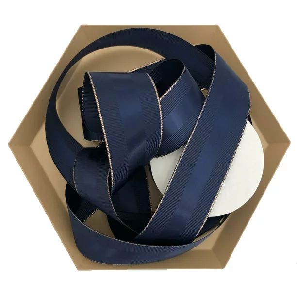 Navy Blue Grosgrain Ribbon 1.5 inch, 10 Yards | Rose Gold Trim, Double Face, 1 1/2 Inch | Walmart (US)