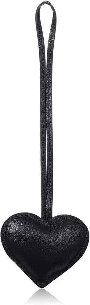 Leather Heart Bag Charms Black Cute Keychain for Women Keychain Accessories for Purse Tote Handba... | Amazon (US)