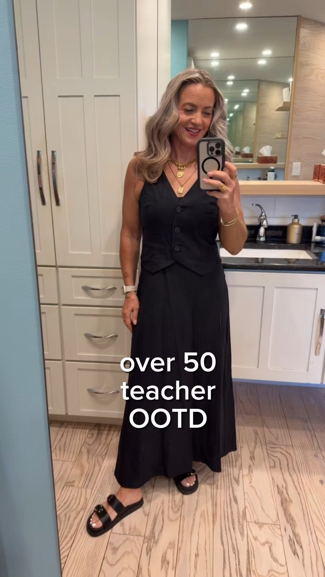 Perfect teacher or professional work maxi dress, linen blend, from Gap, looks like 2 pieces, but it is a unique, stylish dress, flattering, classic, but a statement piece. I’m wearing a small  

#LTKWorkwear #LTKOver40 #LTKStyleTip