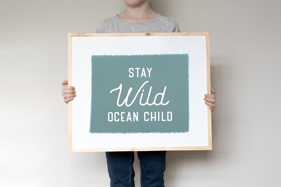 Stay Wild Ocean Child Canvas Tapestry Flag, Beach Wall Decor, Living Room Wall Art Banner, Kids R... | Etsy (US)