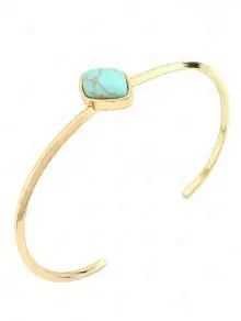 Bohemian Geometric Artificial Turquoise Cuff Bracelet | ZAFUL (Global)