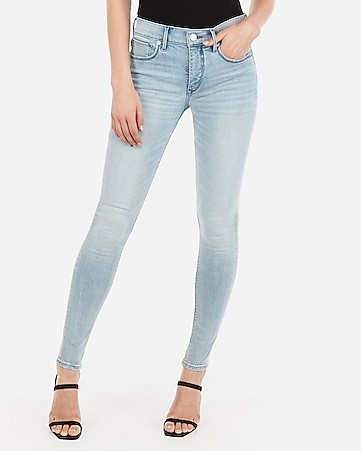 mid rise denim perfect light wash leggings | Express
