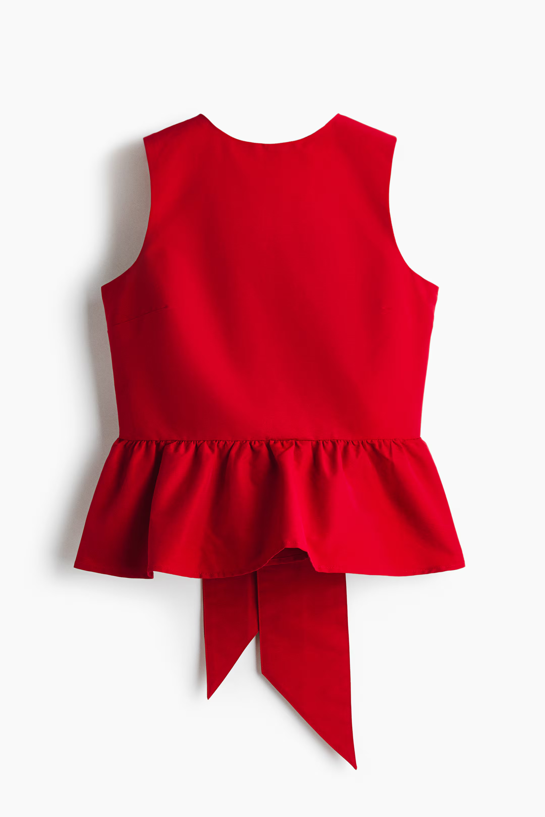 Tie-Detail Peplum Top - Red - Ladies | H&M US | H&M (US + CA)