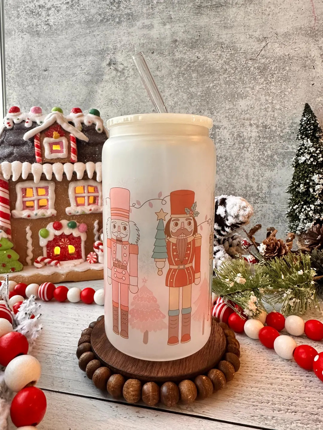 Nutcracker Christmas Glass Can | Iced Coffee Cup | Cute Gift for Her | Cute Gift for Him | Christ... | Etsy (US)