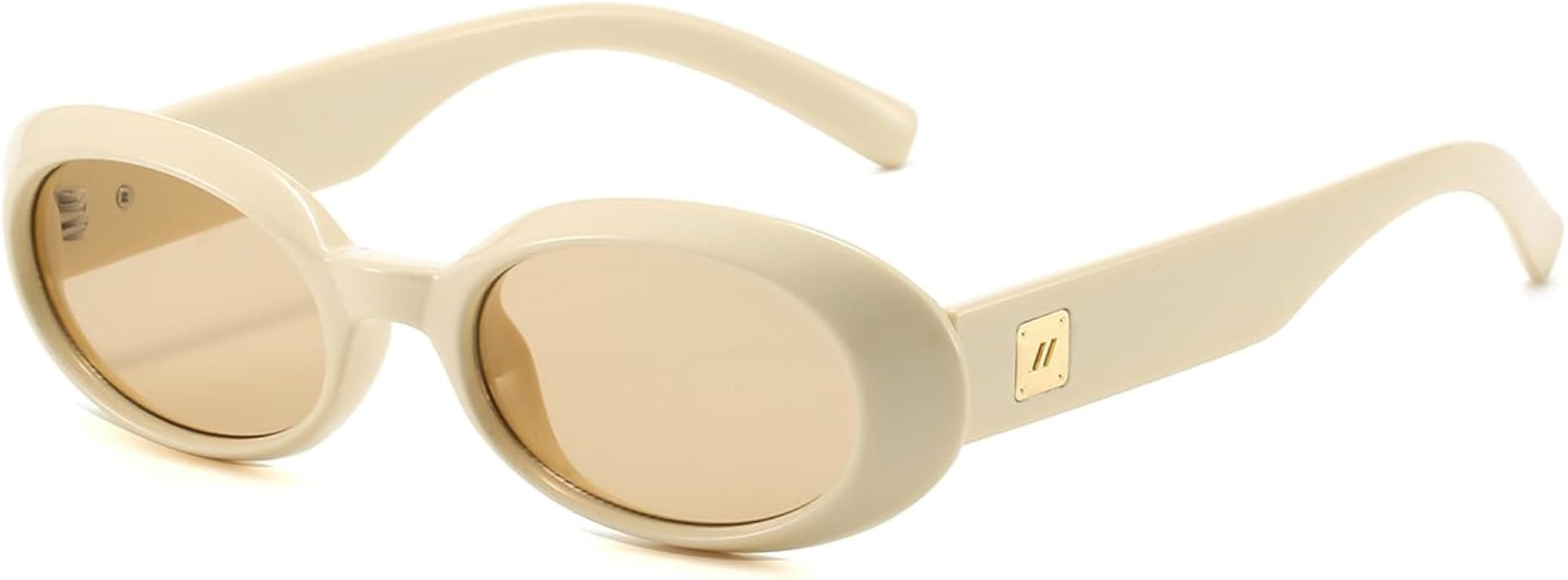 Retro Oval Sunglasses for Women Fashion Cat Eye Sunglasses Ladies 90s Vintage Oval Shades | Amazon (US)