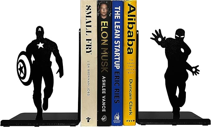 Superhero Bookends | Decorative Bookends for Shelves | Non-Skid Book Holders for Shelves, Table |... | Amazon (US)