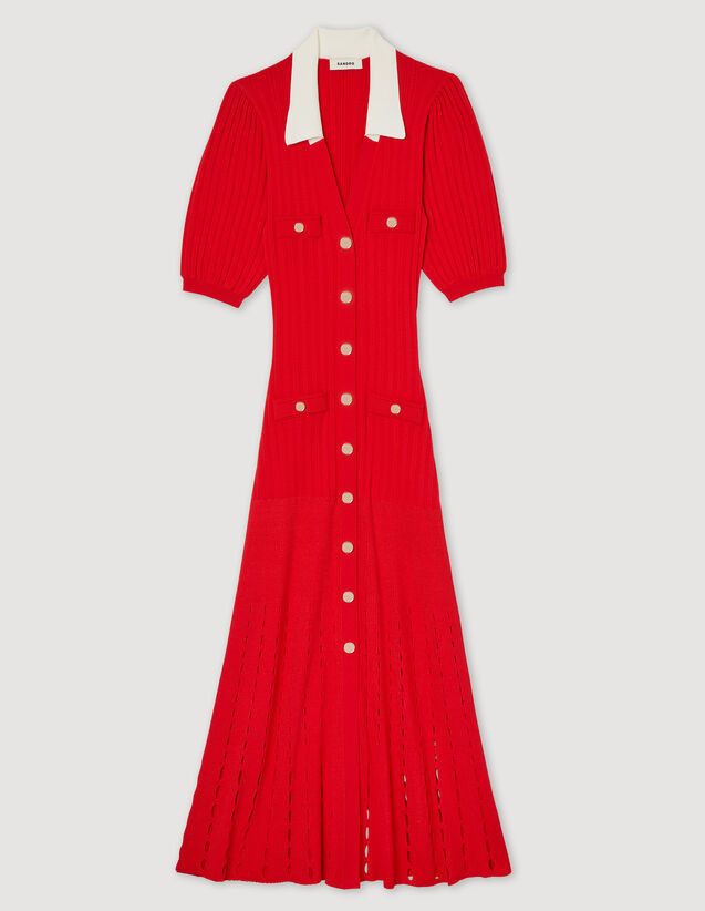 Long knitted dress | Sandro-Paris US