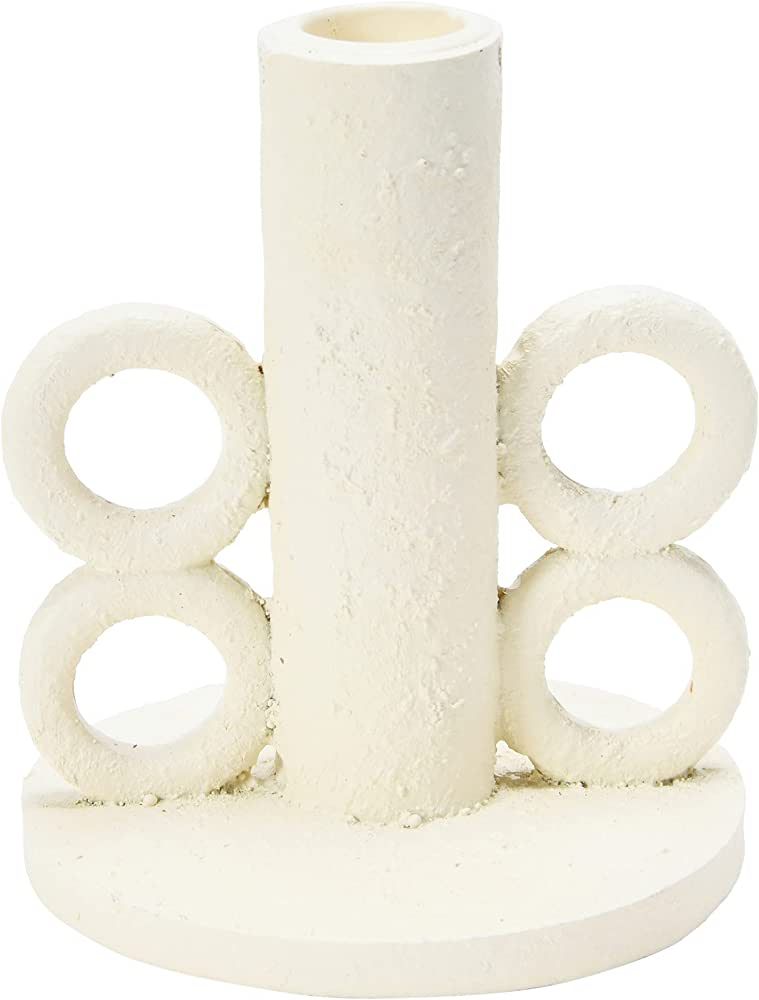 Bloomingville Resin Taper Handles, Volcano Finish Candle Holder, White | Amazon (US)