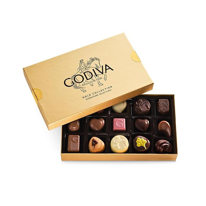 Godiva Gold Assorted Chocolate Gift Box, Belgian Dark and Milk Chocolates with Pralinés, Ganache... | Amazon (US)