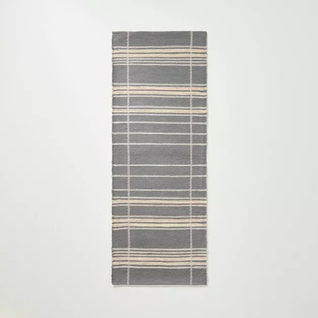 Wool Blend Variegated Stripe Rug Dark Gray - Hearth & Hand™ with Magnolia | Target