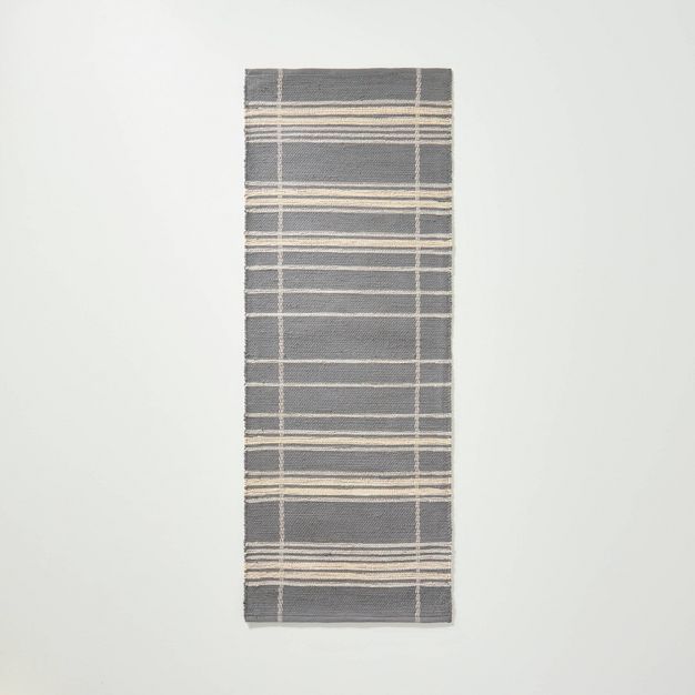 Wool Blend Variegated Stripe Rug Dark Gray - Hearth & Hand™ with Magnolia | Target