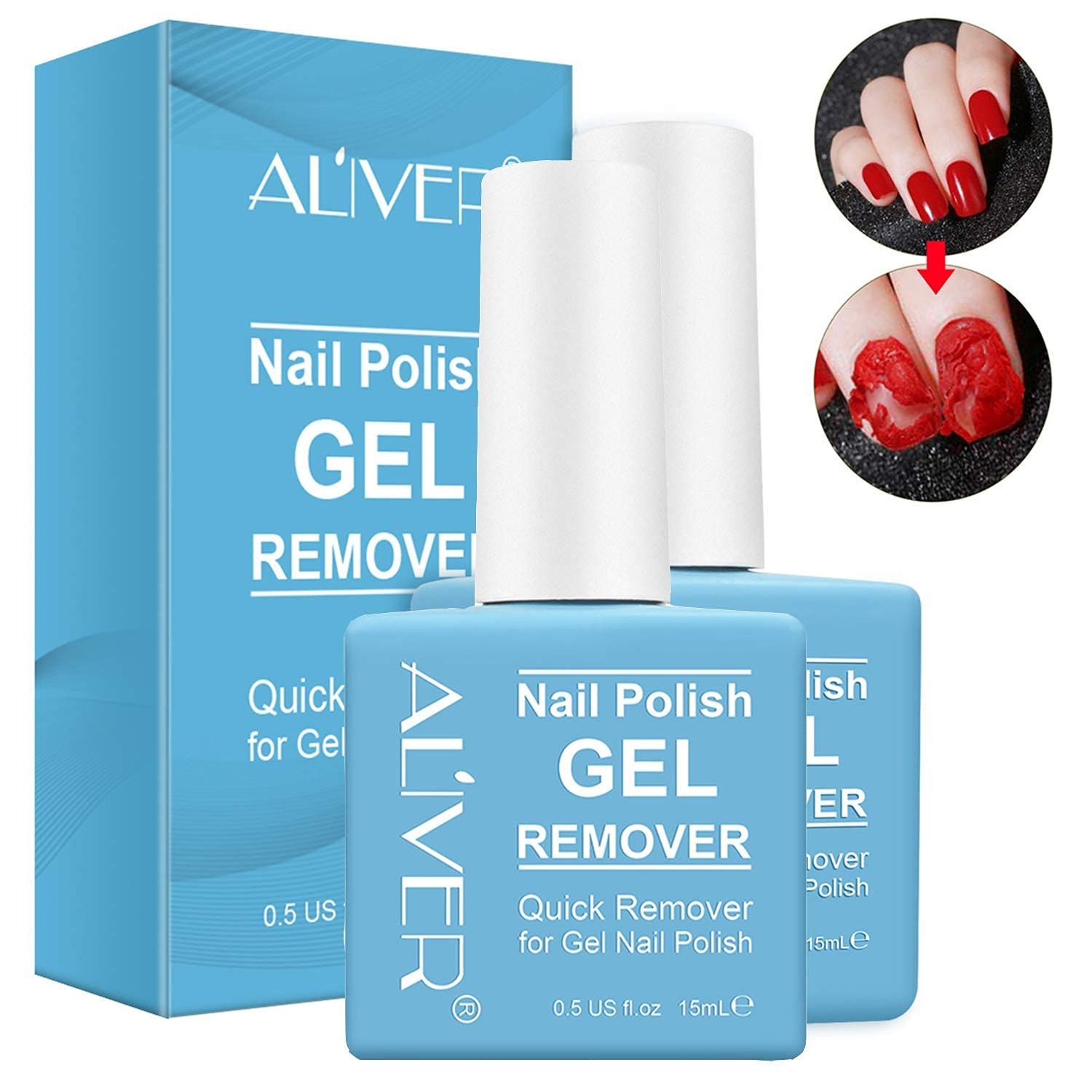 Gel Nail Polish Remover, (2PACK) Easily & Quickly Soak off Gel Polish No Need for Foil, Soaking o... | Amazon (US)