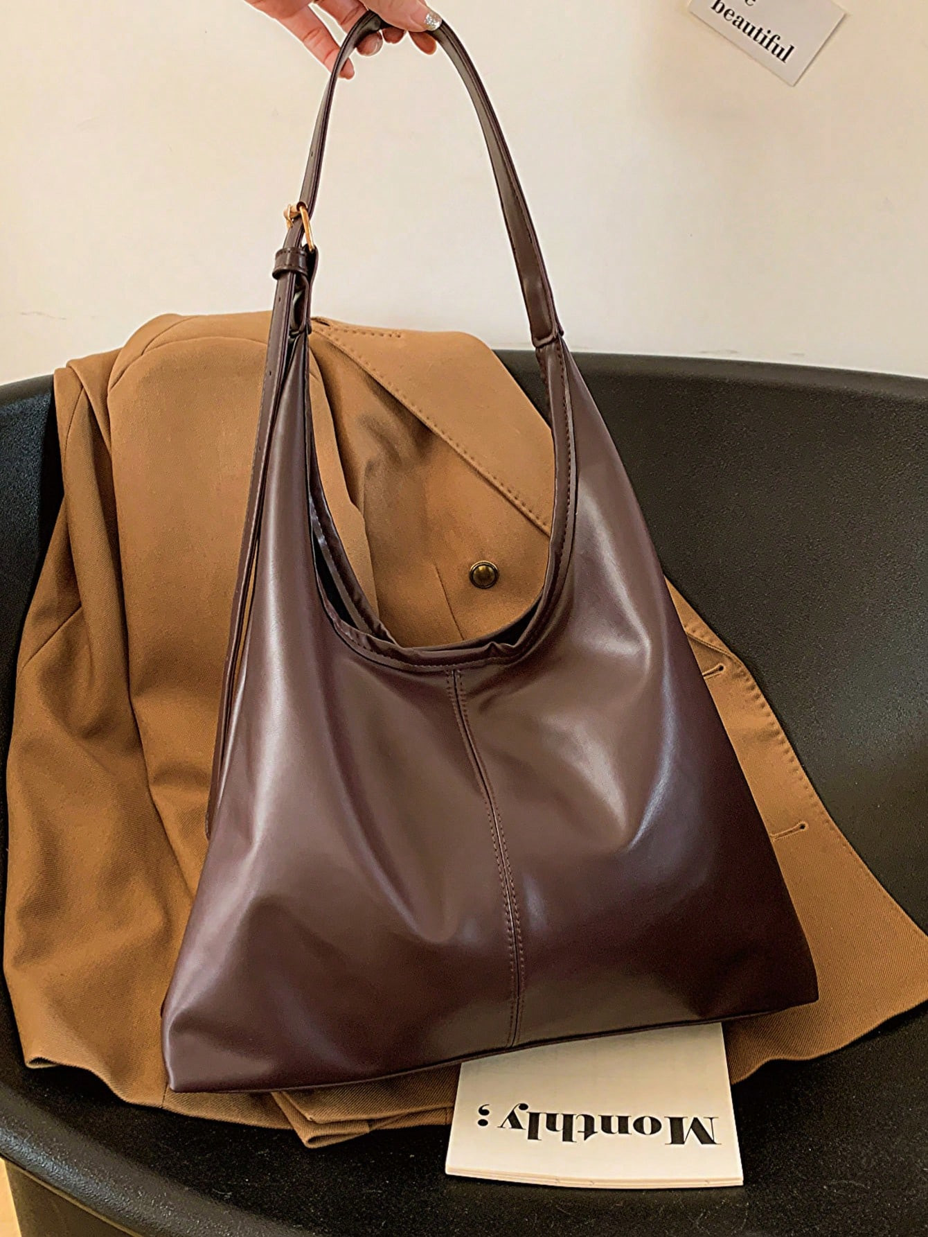 TendancesSac à main de navettage à surface douce haute capacité pour femmes, nouveau sac à é... | SHEIN