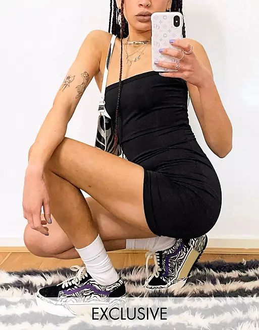 COLLUSION bandeau dress in black | ASOS (Global)