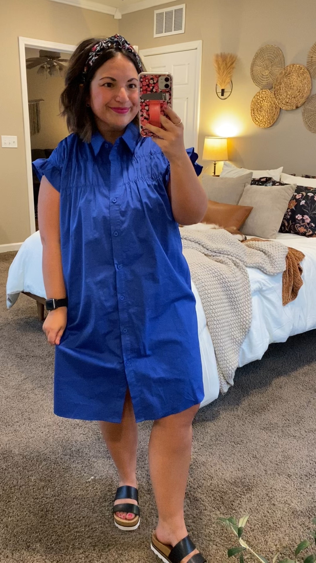 Loving the extra feminine details on this shirt dress from amazon! The length makes it perfect for school ootd.

sandals: fit true to size // wearing a 5
dress: fits true to size // wearing a large 

 #LTKMidsize #LTKStyleTip #LTKWorkwear