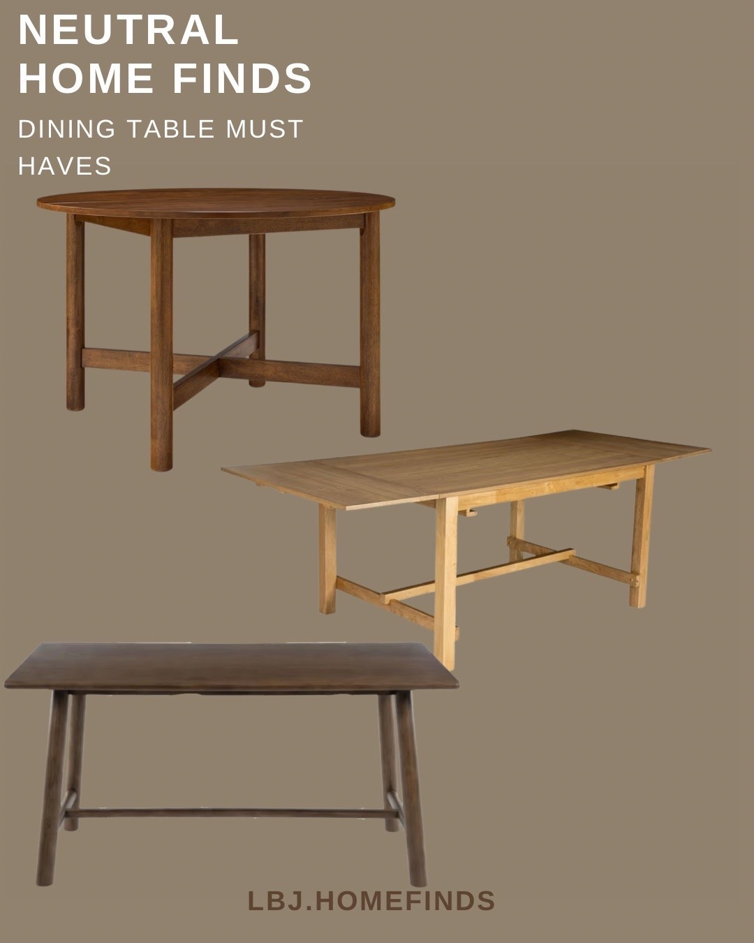 These neutral wood dining tables give you the high-end designer look for a fraction of the price. Perfect for modern, transitional, farmhouse, or neutral homes.

✔ round dining table
✔ modern wood dining table
✔ budget-friendly dining room furniture

Everything is linked in my LTK so you can easily shop the best affordable finds.

✨ Shop my LTK to see all the dining table deals.

#LTKdayinmylife #LTKHome #LTKSaleAlert