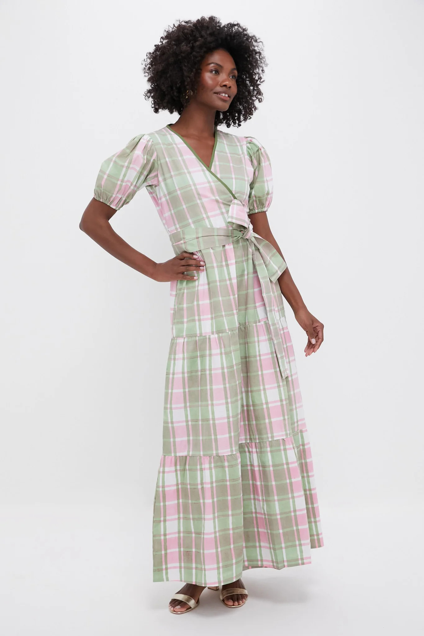 Celery and Rose Tartan Print Emily Dress | Tuckernuck (US)