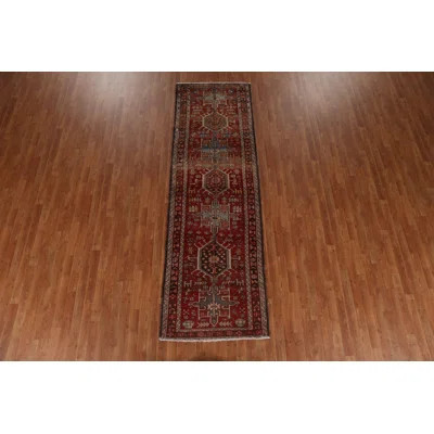 One-of-a-Kind Saroja Hand-Knotted 1970S 3'1" X 9'11" Runner Wool Area Rug in Red | Wayfair North America