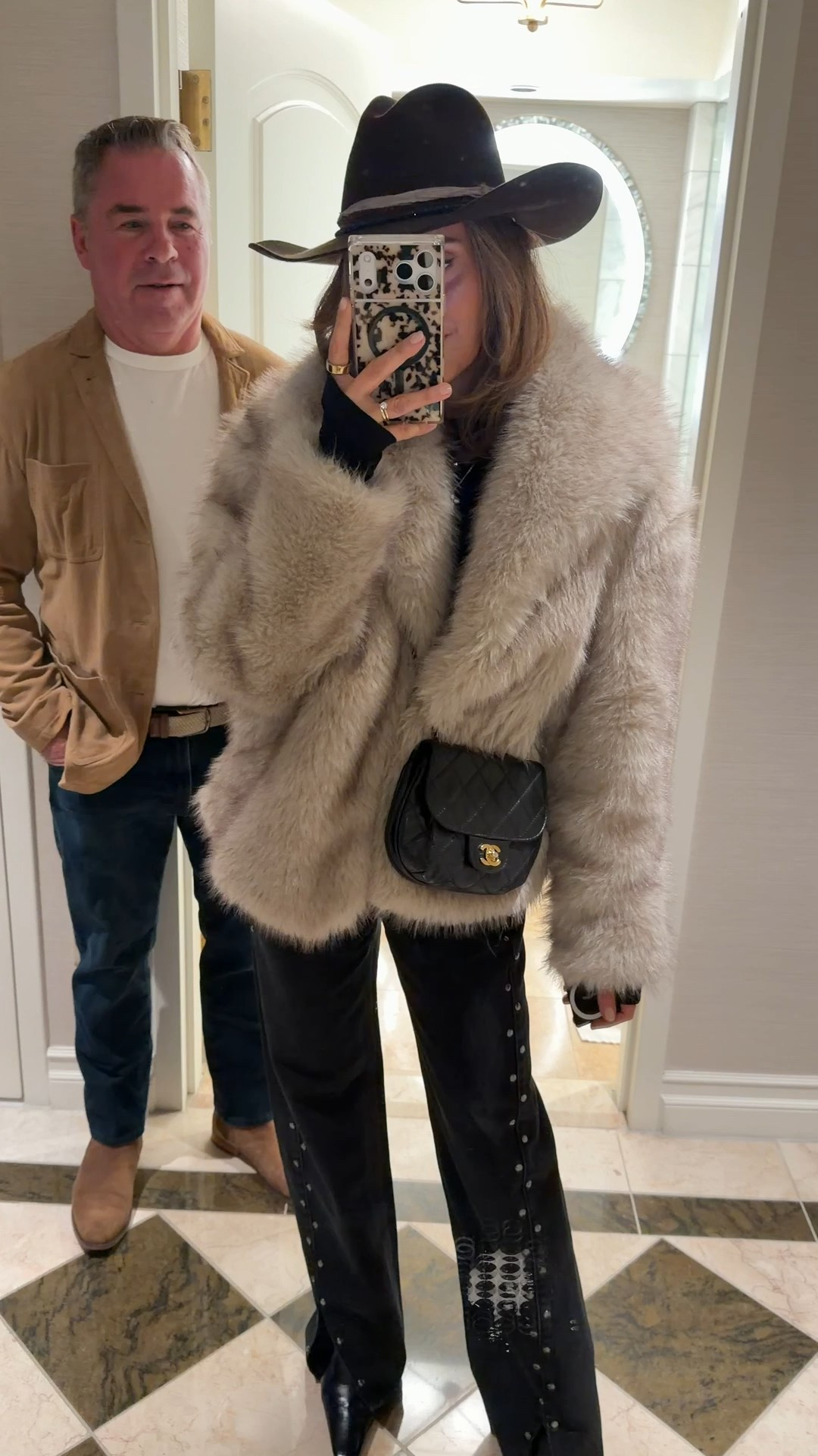 Concert outfit wearing my studdd jeans - size 25 (the same cut as our beloved wide leg slouchy jeans!) top xs and fur jacket medium 

#LTKootd #LTKgrwm #LTKOver40