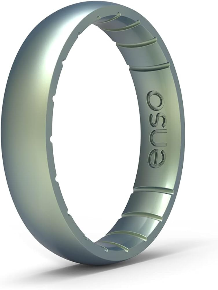 Enso Rings Thin Elements Silicone Ring Infused with Precious Elements – Stackable Wedding Engag... | Amazon (US)