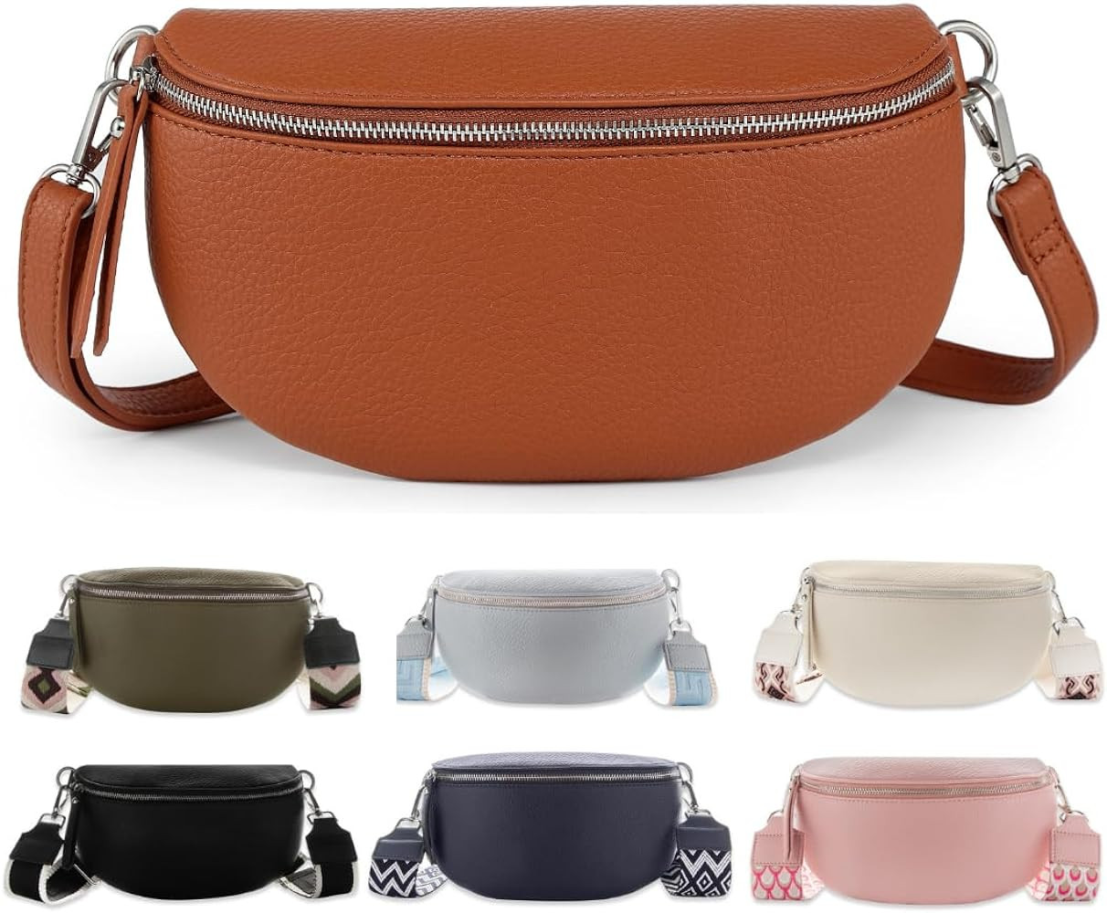 Dostany - Belt Bag for Women - Brown Cross Body Bag for Women - Mini Leather Everywhere Purse - W... | Amazon (CA)