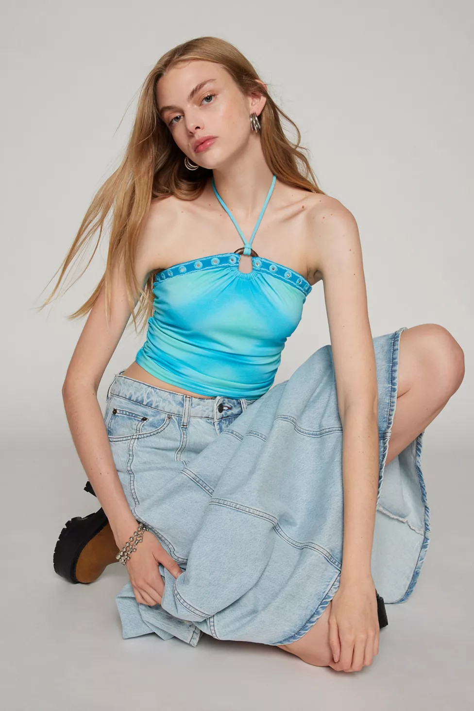 Kimchi Blue Marina Cropped Halter Top | Urban Outfitters (US and RoW)