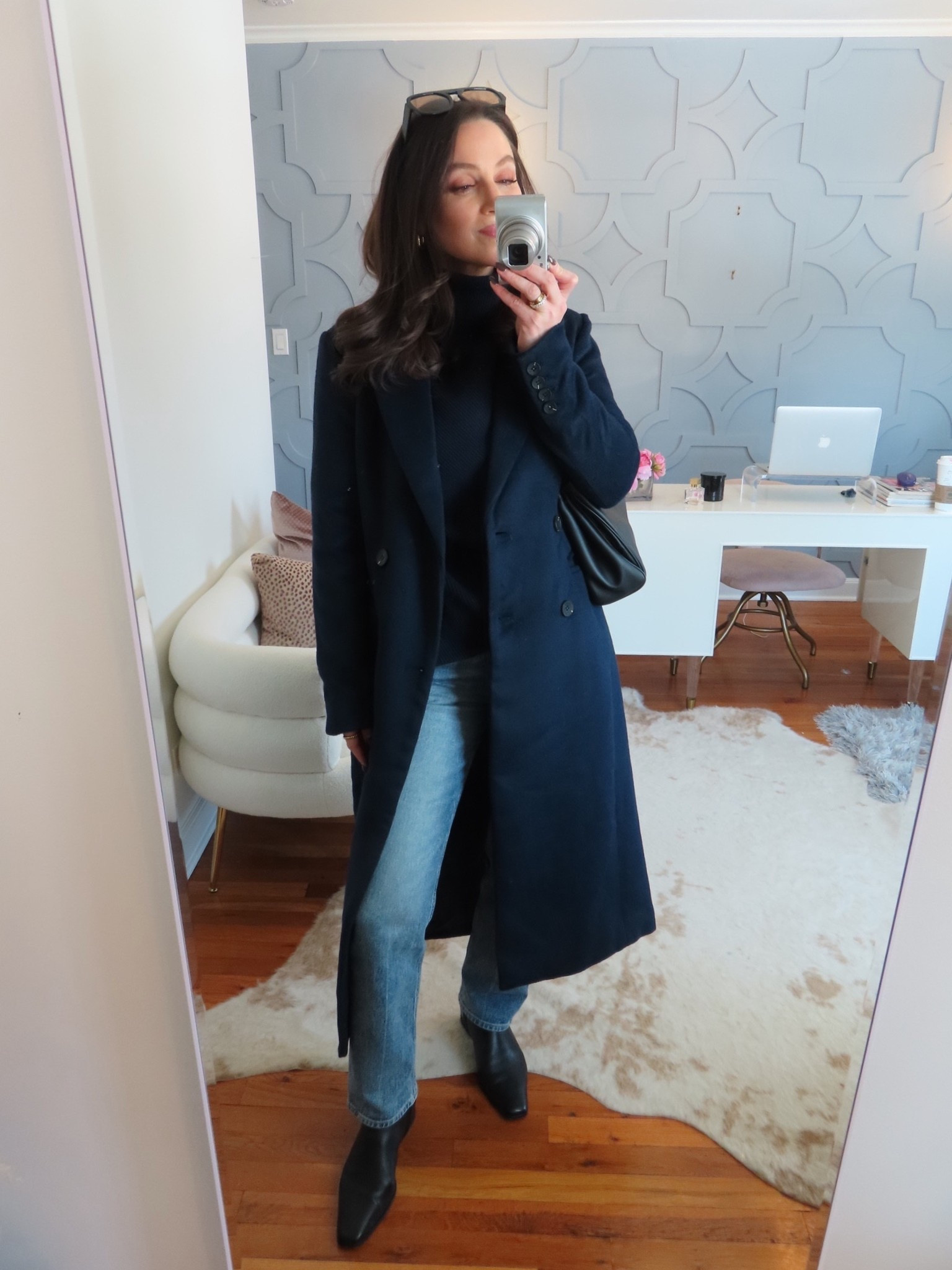 Love this outfit! Elevated winter look 
Sweater: true to size
Jacket: true to size or could size down one
Jeans: true to size
Boots: size up half a size 

#LTKOver40 #LTKootd