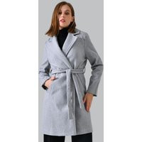 Women's Grey Oversize Long Coat, Wool Coat Women, Wool Wrap Womens Coat With Belt, Elegant By Divesse | Etsy (US)