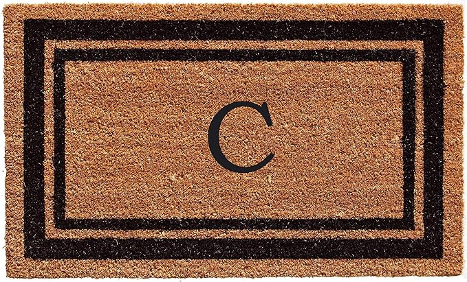 Calloway Mills 152962436C Black Border 24" x 36" Monogram Doormat, (Letter C) | Amazon (US)