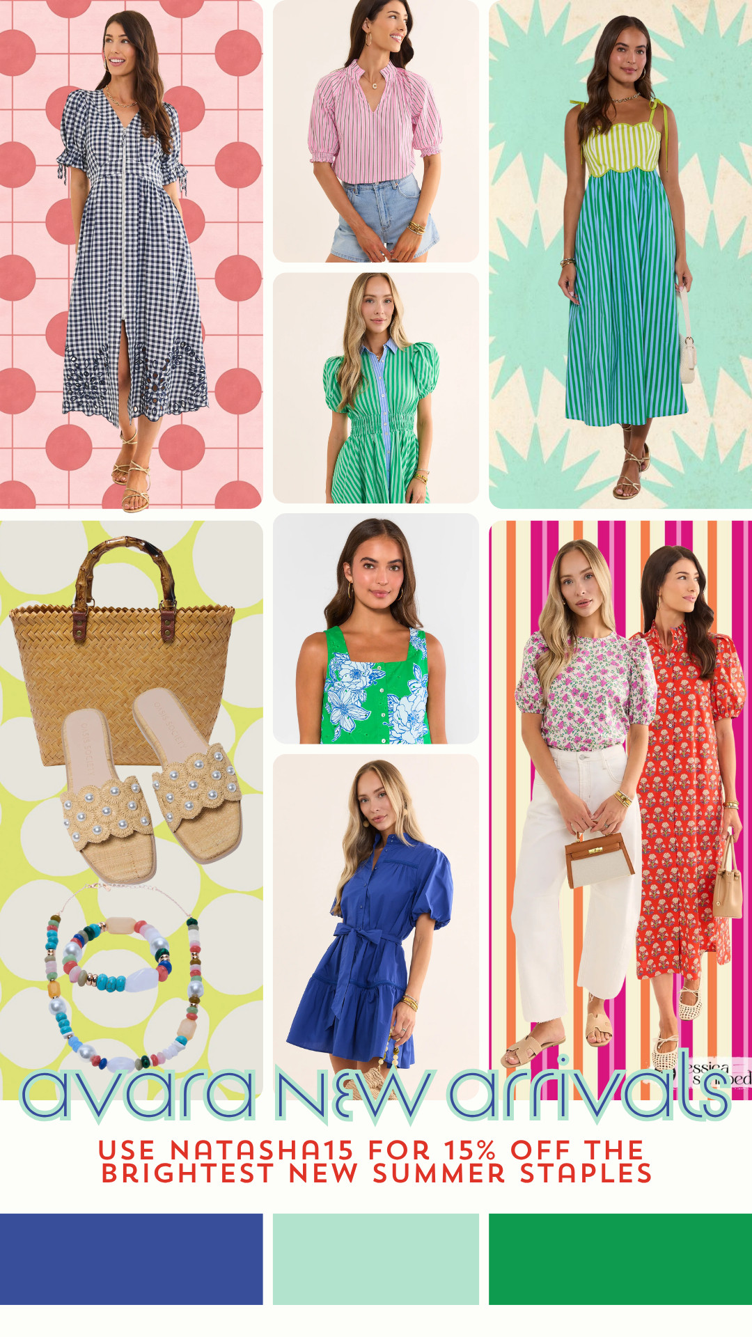 ☀️ Bright colors, breezy styles, and all the summer vibes! These new Avara arrivals are too good to miss. 💙💚🌸

From easy everyday dresses to fun accessories you'll wear on repeat, these are the pieces your summer wardrobe has been waiting for.

Use code NATASHA15 for 15% off your order! ✨ 

 #LTKootd #LTKSeasonal #LTKTravel