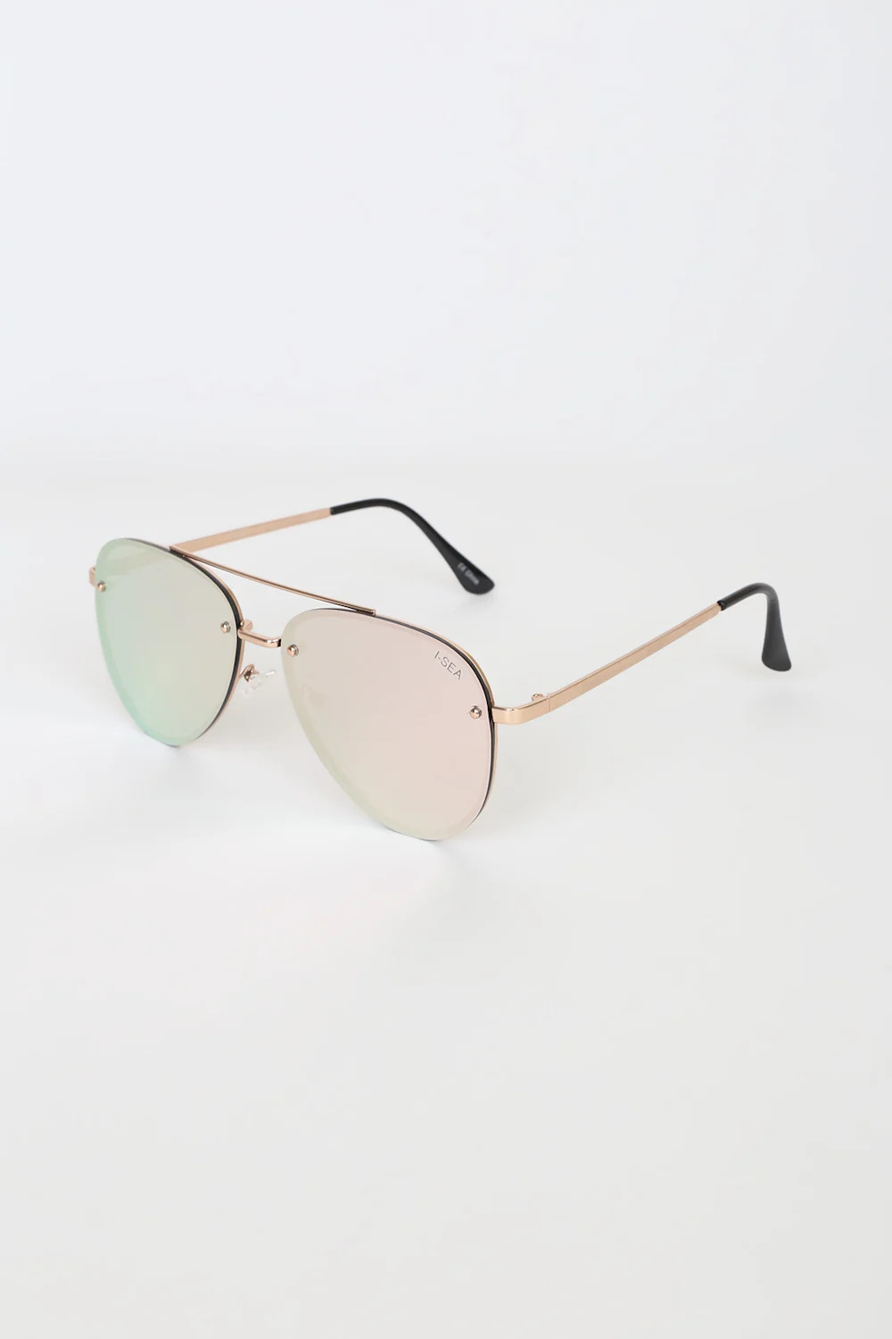 River Rose Gold Rimless Aviator Sunglasses | Lulus (US)