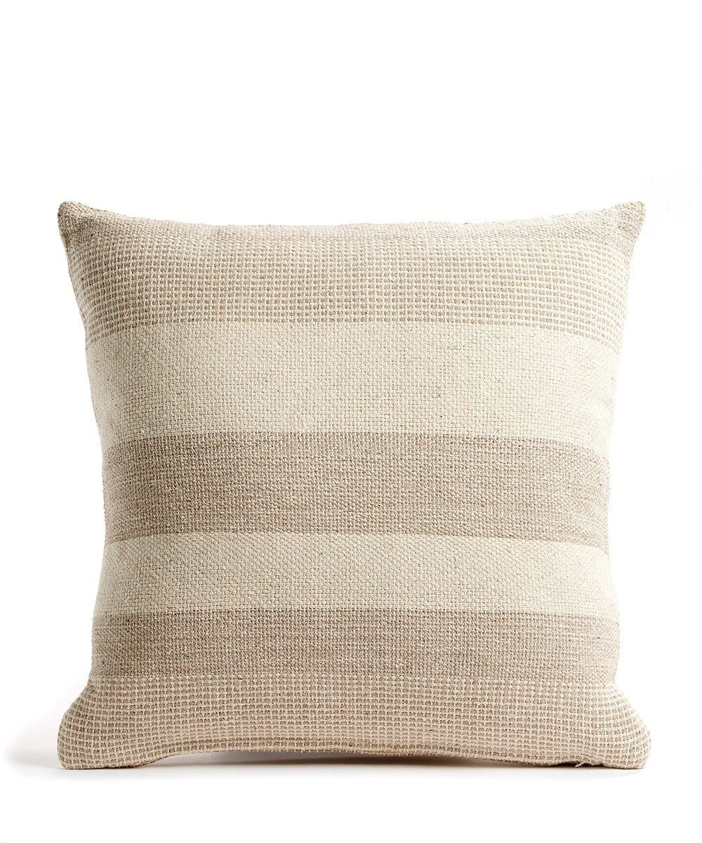 Neutral Decorative Throw Pillow - Long Couch Cushion with Simple Stripe Detailing - Insert Included  | Amazon (US)