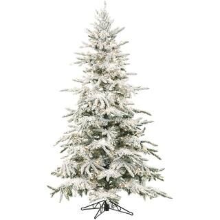 Fraser Hill Farm 7.5 ft. Pre-lit Flocked Mountain Pine Artificial Christmas Tree with 550 Clear S... | The Home Depot