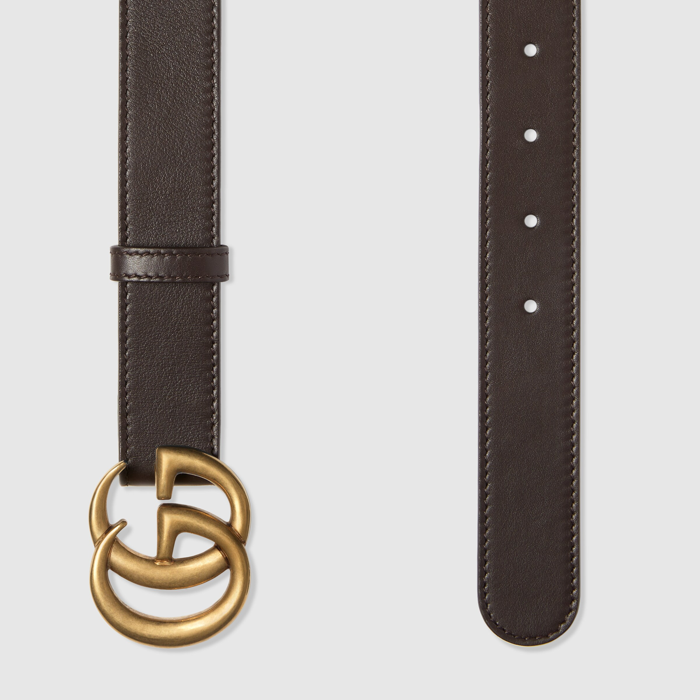 Leather belt with Double G buckle | Gucci (US)