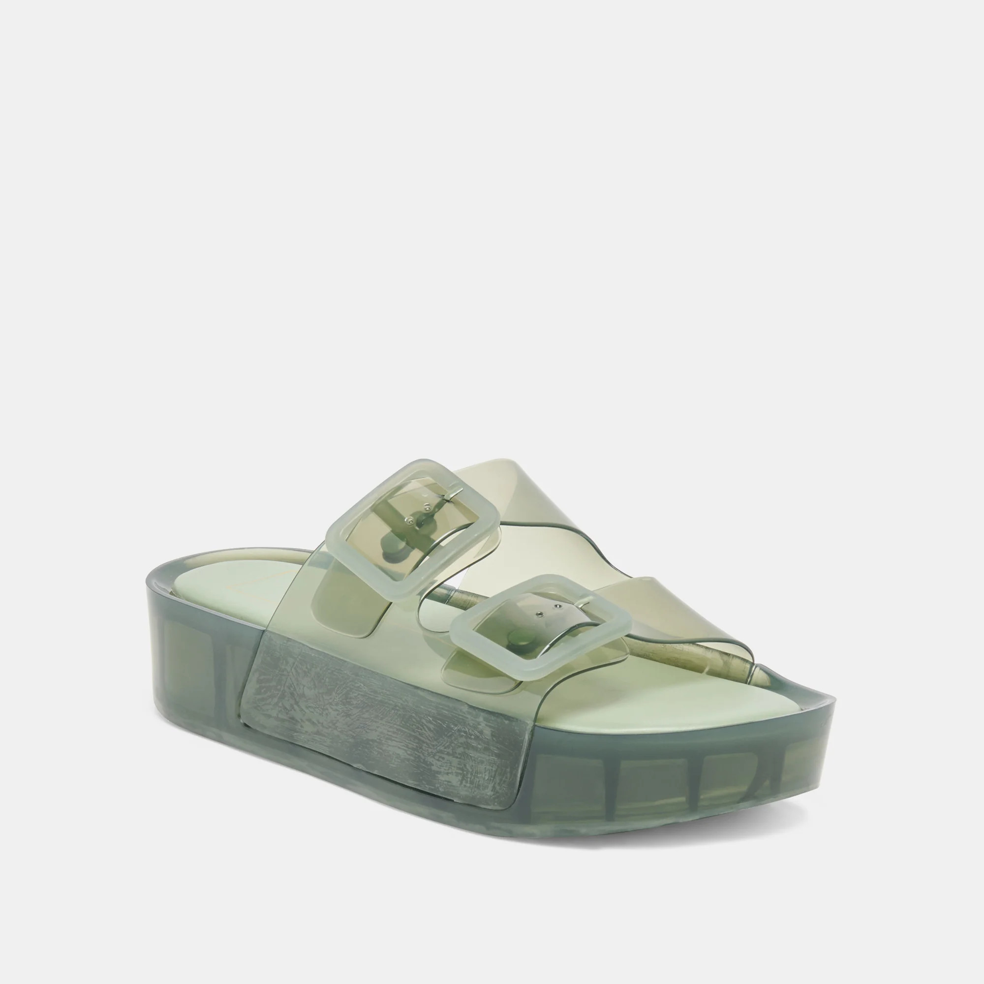 JULIO X Olive Vinyl Jelly Platform Sandals | Dolce Vita | DolceVita.com