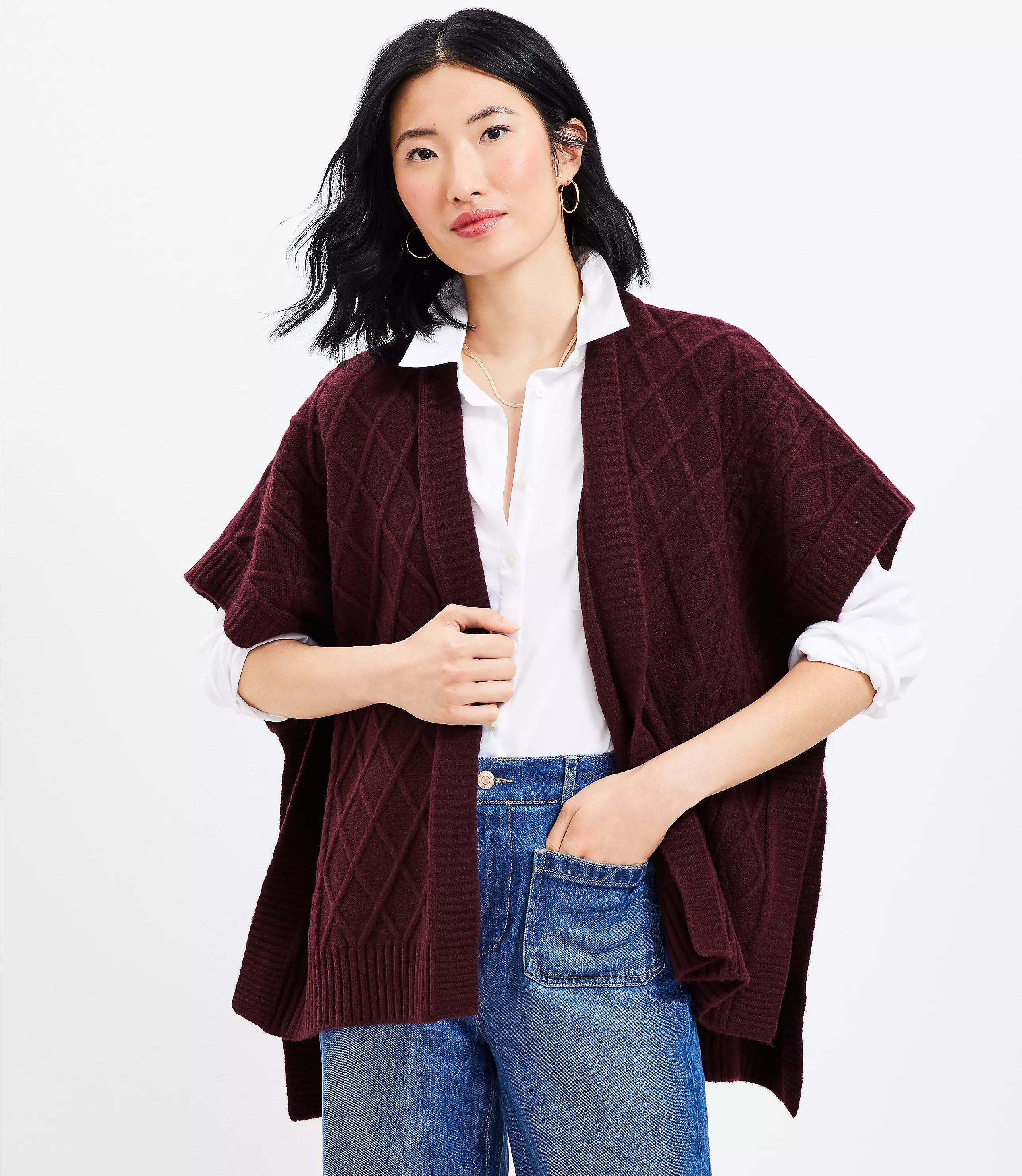 Mixed Stitch Wrap | LOFT