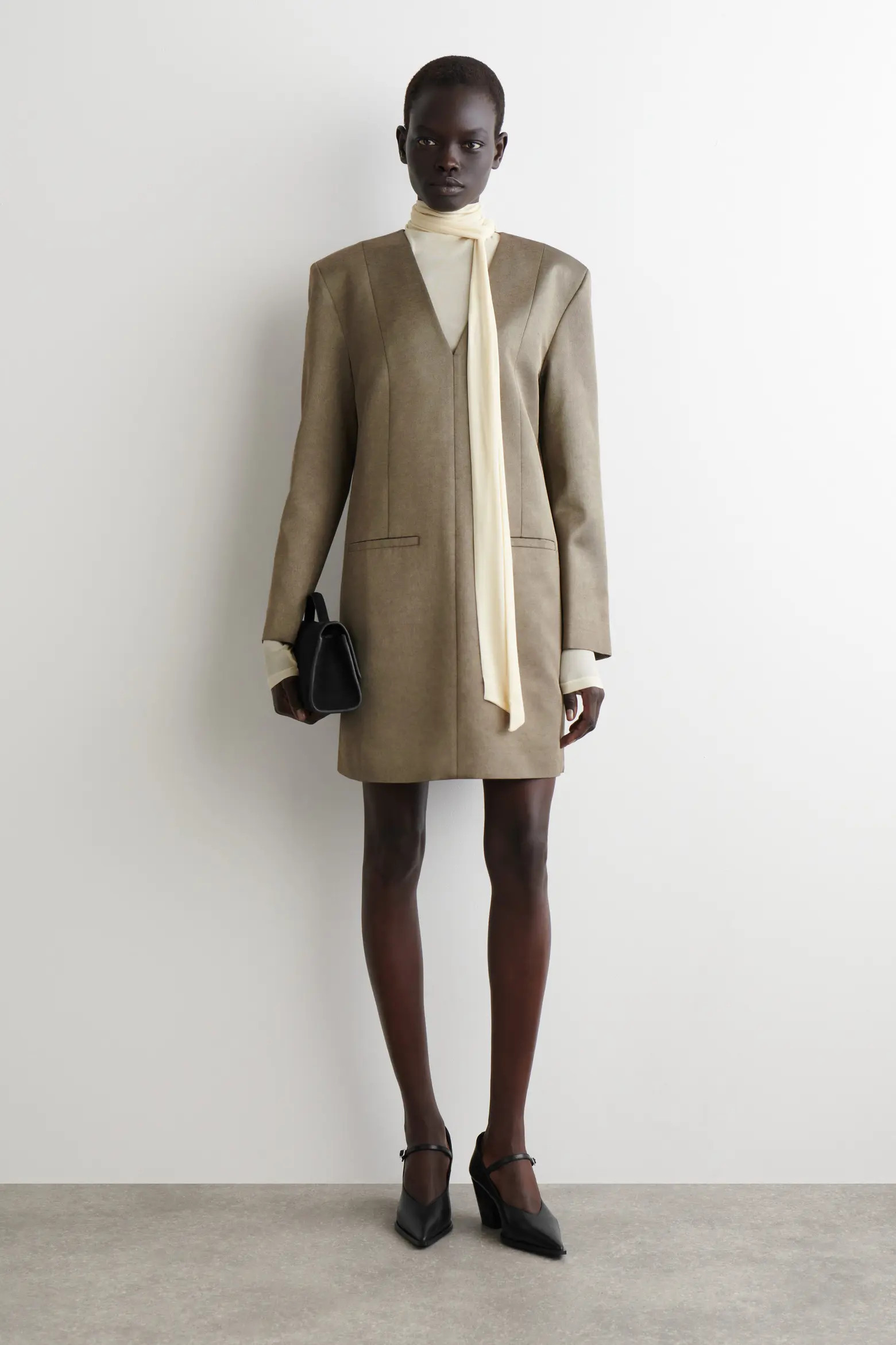 Metallized Wool-Blend Tuxedo Dress (Women) | Nordstrom | Nordstrom