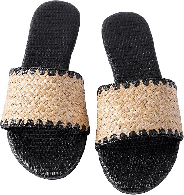 Mtzyoa Women Flat Sandals Braided Leather Nude Summer Dressy Fashion Evening Party Wedding Sandal... | Amazon (US)