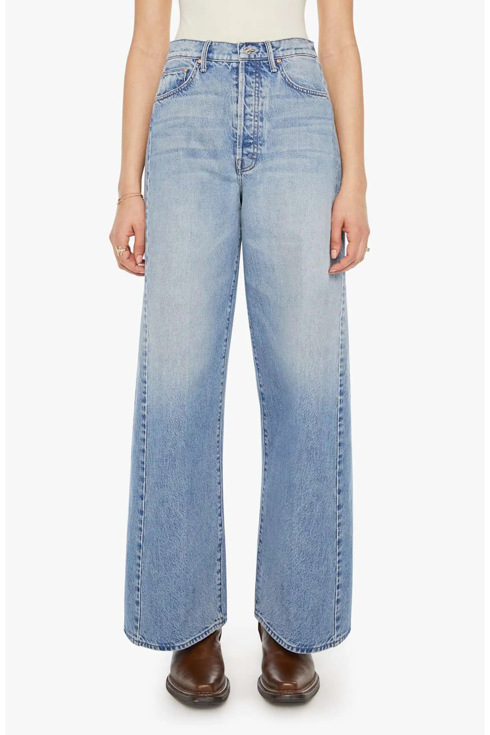 Pipe Dream Button Sneak High Waist Wide Leg Jeans (Women) | Nordstrom | Nordstrom