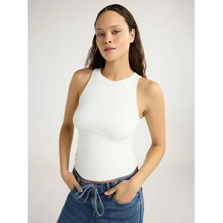 Scoop Women's High Neck Contour Tank Top, Sizes XS-XXL | Walmart (US)