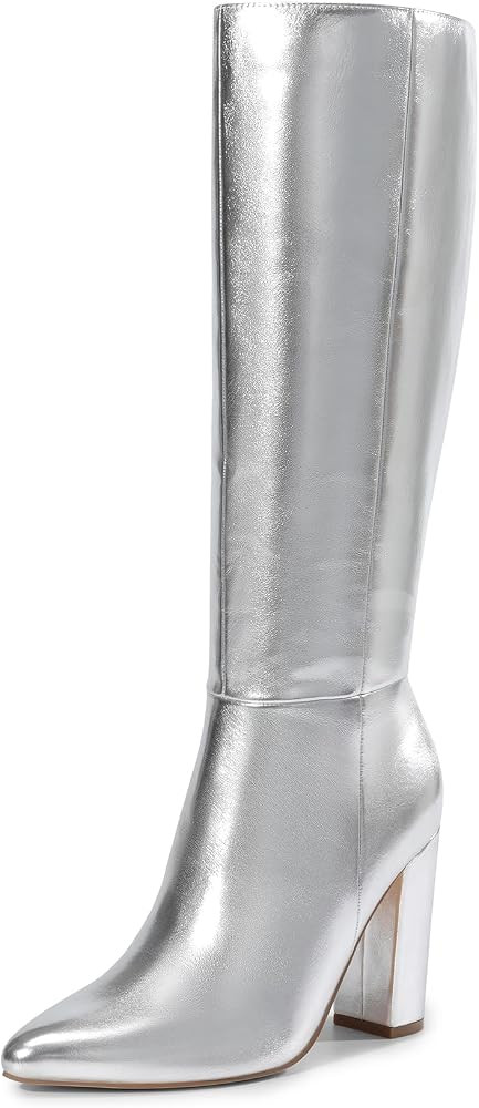 DREAM PAIRS Knee High Boots Women Chunky Heel Pointed Toe Tall Boots for Women Side Zipper Long B... | Amazon (US)