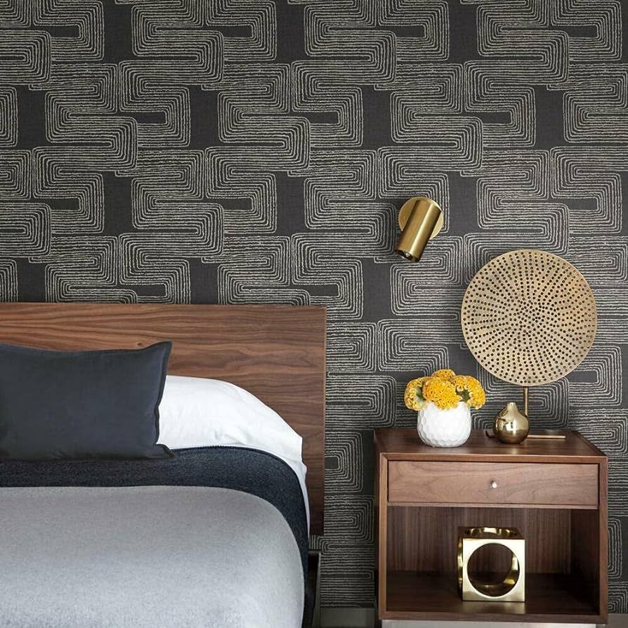 RoomMates RMK12216PL Nikki Chu Black and White Zulu Signature Peel and Stick Wallpaper, Roll, Bla... | Amazon (US)