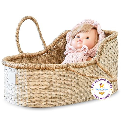 BEBE BASK Premium Baby Doll Bassinet - Handcrafted & Award-Winning Seagrass Moses Basket - Doll Carrier with Luxe Mattress | Amazon (US)