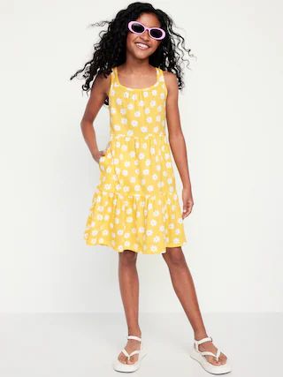 Printed Sleeveless Tiered Dress for Girls | Old Navy (US)