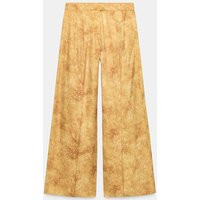 Zara - Zw Collection Printed Pants - Ocher - Xl - Woman | Zara US