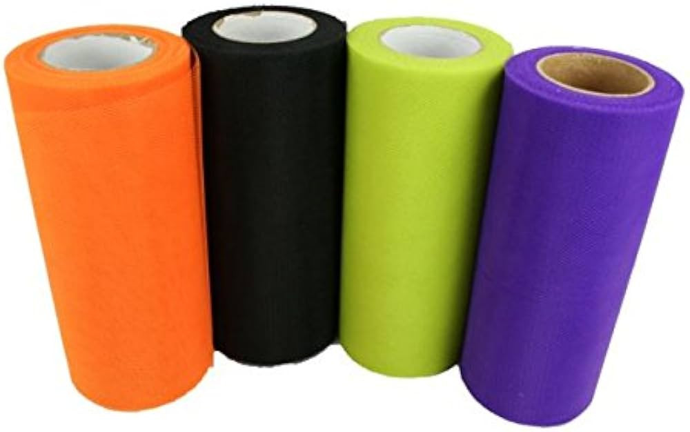 HALLOWEEN Set of 4 Rolls 6" TULLE 25 yds each (100 Yards Total) (6" TULLE - 4 Roll Set) | Amazon (US)