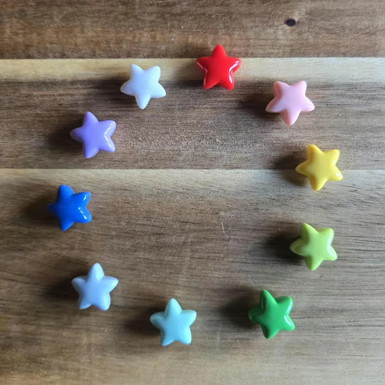 Rainbow Star Magnets: Mini Refrigerator/Locker Set, 10 Colors | Etsy (Global)