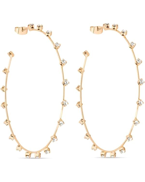 Ettika Gold Earrings, 18k Gold or Rhodium Plated Hoops Earrings. Spark Crystal Hoops. Jewelry, Gi... | Amazon (US)