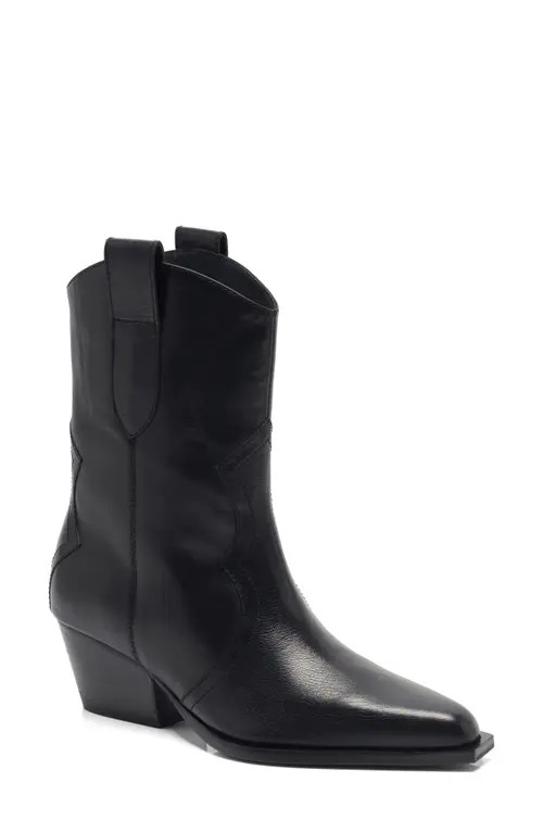 Free People Cat Nap Western Boot in Black Leather at Nordstrom, Size 6.5 | Nordstrom